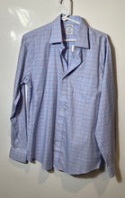 Load image into Gallery viewer, Brooks Brothers Mens Blue Plaid Print Regular Fit Dress Shirt Size 34/35
