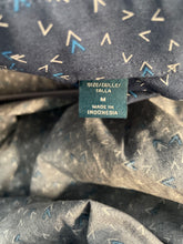 Load image into Gallery viewer, Perry Ellis Mens Blue Geometric Print Stretch Short Sleeve Button-Up Shirt Sz M
