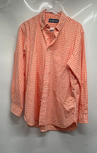Load image into Gallery viewer, Ralph Lauren Mens Orange Check Long Sleeve Collared Button-Up Shirt Size Large
