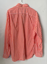 Load image into Gallery viewer, Banana Republic Mens Orange Plaid Soft Wash Slim Fit Button-Up Shirt Size L
