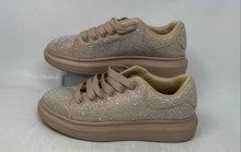 Load image into Gallery viewer, Berness Womens SIA01 Beige Lace-Up Rhinestone Bling Sneaker Shoes Size 10