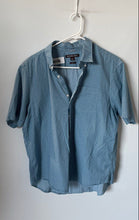 Load image into Gallery viewer, Michael Kors Mens Blue Geometric Short Sleeve Slim Fit Button-Up Shirt Size XL