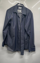Load image into Gallery viewer, Calvin Klein Mens Gray Cotton Slim Fit Non-Iron Long Sleeve Dress Shirt Sz 16.5