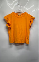 Load image into Gallery viewer, Zara Womens Orange Short Sleeve Crew Neck Pullover Blouse Top Size Medium