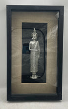 Load image into Gallery viewer, Silver-Tone Black Framed Home Decorative Standing Buddha Statue In Box