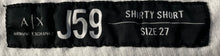 Load image into Gallery viewer, A/X Armani Exchange J59 Womens White Denim Pockets Shirty Cut-Off Shorts Size 27