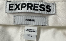 Load image into Gallery viewer, Express Womens White Editor Flat Front Slash Pockets Wide-Leg Dress Pants Sz 14L