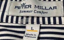 Load image into Gallery viewer, Peter Millar Mens Gray Striped Short Sleeve Collared Polo Shirt Size Large