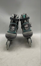Load image into Gallery viewer, Super Youngster Unisex Gray Green Adjustable Inline Skates Size L
