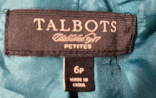 Load image into Gallery viewer, Talbots Womens Green Long Sleeve Notch Lapel Three-Button Blazer Size 6P