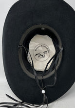 Load image into Gallery viewer, Western Express Unisex Black Wide Brim Gambler Cowboy Hat Size MEX 56 USA 7