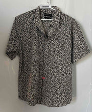 Load image into Gallery viewer, Banana Republic Mens Gray Black Printed Cotton Slim Fit Button-Up Shirt Size L