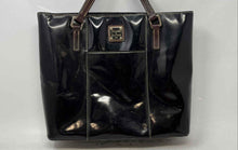 Load image into Gallery viewer, Dooney & Bourke Womens Lexington Black Brown Bottom Studs Inner Pockets Tote Bag