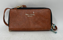 Load image into Gallery viewer, Darcy Marks Womens Brown Floral Print Leather Inner Pocket Crossbody Purse