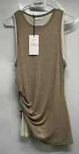 Load image into Gallery viewer, Zara Womens Taupe Beige Asymmetric Ruched Sleeveless Tank Top Size L With Tag