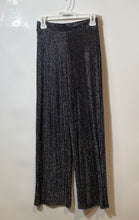 Load image into Gallery viewer, Forever 21 Womens Black Silver Pull On Glitter Wide-Leg Trousers Pants Size XS