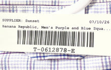 Load image into Gallery viewer, Banana Republic Mens Purple Blue Plaid Cotton Short Sleeve Button-Up Shirt XXL