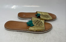 Load image into Gallery viewer, Kate Spade New York Womens Gold Leather Pineapple Slip-On Slide Sandals Size 6