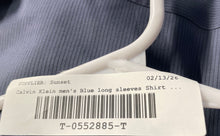Load image into Gallery viewer, Calvin Klein Mens Blue Long Sleeve Collared Button-Up Shirt Size Small