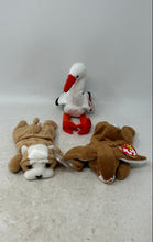 Load image into Gallery viewer, Ty Beanie Baby Stilts The Stork Wrinkles Ears Rabbit Plushies Toys 3 Pcs w/ Tag