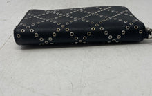 Load image into Gallery viewer, Michael Kors Womens Black Card Holder Studded Zip-Around Wristlet Wallet
