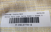 Load image into Gallery viewer, Vertigo Paris Womens Light Yellow Tweed Collared Button Front Blazer Jacket Sz L