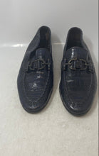 Load image into Gallery viewer, Donald J. Pliner Mens Navy Blue Croc Embossed Leather Loafer Shoes Size 8M