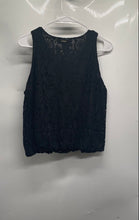 Load image into Gallery viewer, Nine West Womens Black Floral Lace Sleeveless Pullover Cropped Tank Top Size M