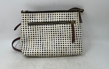 Load image into Gallery viewer, Fossil Womens Fionia Black White Brown Polka Dot Adjustable Strap Crossbody Bag