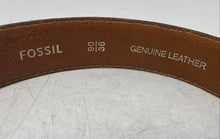 Load image into Gallery viewer, Fossil Mens Brown Genuine Leather Buckle Adjustable Dress Belt Size 90/36