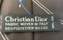 Load image into Gallery viewer, Christian Dior Mens Brown Striped Adjustable Formal Designer Tie