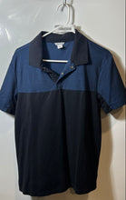 Load image into Gallery viewer, Calvin Klein Mens Blue Black Colorblock Short Sleeve Regular Fit Polo Shirt Sz M