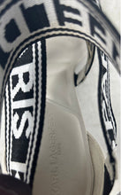 Load image into Gallery viewer, Karl Lagerfeld Womens Careliz White Black Stiletto Buckle Strappy Sandals Sz 10M