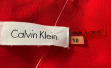 Load image into Gallery viewer, Calvin Klein Womens Red Sleeveless Round Neck Back Zip Sheath Dress Size 10