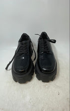Load image into Gallery viewer, Princess Polly Womens Black Leather Lace-Up Low Top Sneaker Shoes Size 8