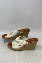 Load image into Gallery viewer, London Fog Womens Heidi White Open Toe Wedge Heels Espadrille Sandals Size 10 M