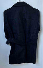 Load image into Gallery viewer, Emporio Collection Womens Black Suede Long Sleeve Collared Belted Jacket M W/Tag