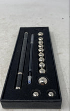 Load image into Gallery viewer, Black And Silver-Tone Magnetic Rings And Balls Fidget Pen Set With Box