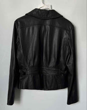 Load image into Gallery viewer, Ann Taylor Womens Brown Leather Long Sleeve Front Full-Zip Jacket Size Small