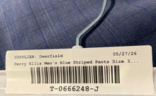 Load image into Gallery viewer, Perry Ellis Portfolio Mens Blue Plaid Flat Front Pockets Dress Pants Size 34/30