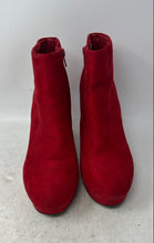 Load image into Gallery viewer, Dream Pairs Womens Red Faux Suede Platform Block Heel Ankle Boots Size 8