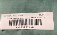 Load image into Gallery viewer, Pierre Cardin Mens Green Long Sleeve Collared Dress Shirt Size 17 With Tag