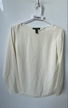 Load image into Gallery viewer, Lauren Ralph Lauren Womens Ivory Long Sleeve Round Neck Blouse Top Size 4