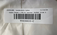 Load image into Gallery viewer, Guess Womens White Long Sleeve Pockets Full-Zip Jacket Size Large