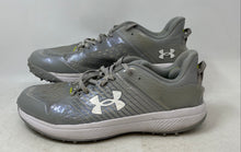 Load image into Gallery viewer, Under Armour Mens Yard TF 3025593-102 Gray Lace-Up Baseball Shoes Size 11