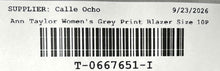 Load image into Gallery viewer, Ann Taylor Womens Gray Printed Single-Breasted Two-Button Blazer Size 10P
