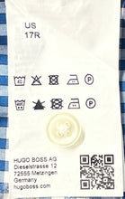 Load image into Gallery viewer, Hugo Boss Mens Blue Check Long Sleeve Sharp Fit Easy Iron Dress Shirt Size 17