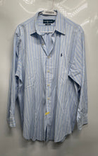 Load image into Gallery viewer, Ralph Lauren Mens Blue Striped Print Classic Fit Long Sleeve Dress Shirt Sz 16.5