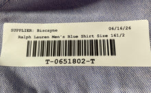 Load image into Gallery viewer, Ralph Lauren Mens Blue Cotton Long Sleeve Classic Fit Dress Shirt Sz 16.5 32/33