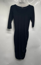 Load image into Gallery viewer, Express Womens Black Round Neck 3/4 Sleeve Pullover Stretch Bodycon Dress Sz XS